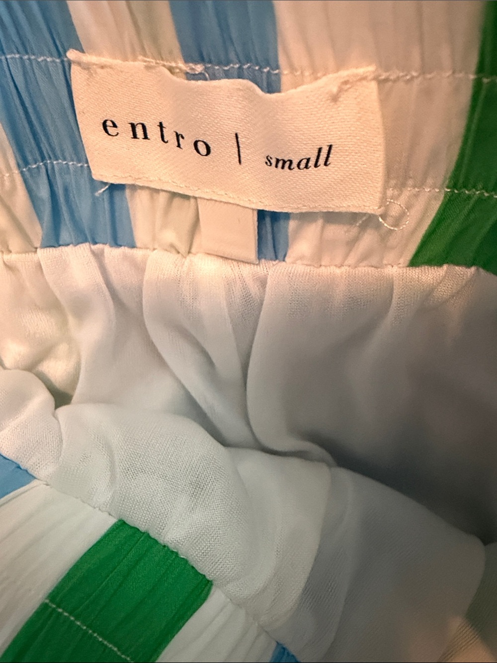 entro Green, Light Blue & White Striped Womens Shorts Set - Picture 4 of 5